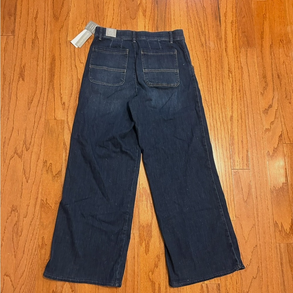 Wit & Wisdom Wide Leg Dark Wash Cropped Jeans High Rise 12 - Picture 3 of 7